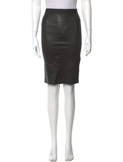 Pre-owned Helmut Lang Lamb Leather Knee-length Skirt In Black