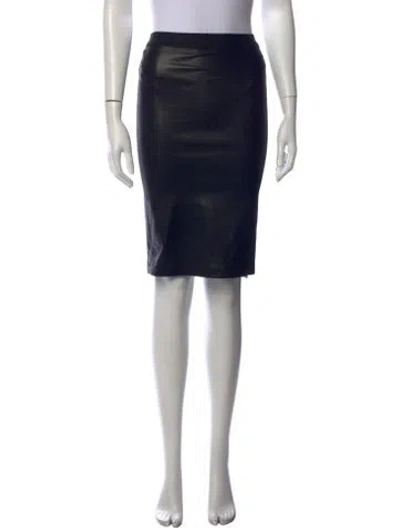 Pre-owned Helmut Lang Lamb Leather Knee-length Skirt In Black