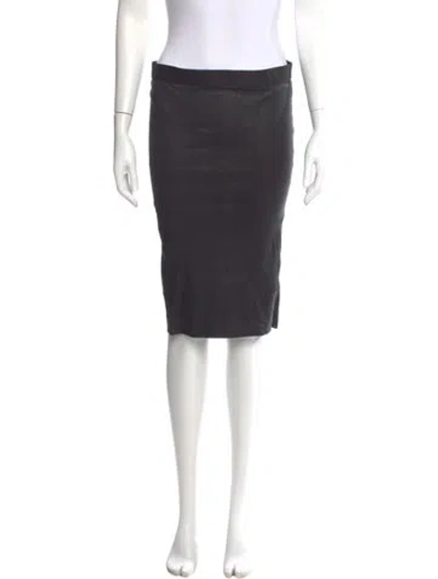 Pre-owned Helmut Lang Lamb Leather Knee-length Skirt In Gray