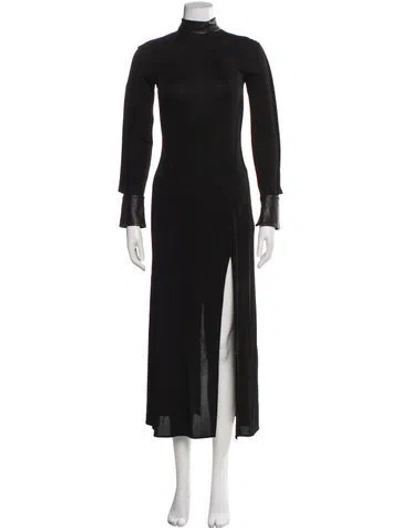 Pre-owned Helmut Lang Lamb Leather Long Dress In Black
