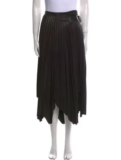 Pre-owned Helmut Lang Lamb Leather Midi Length Skirt In Black