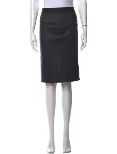 Pre-owned Helmut Lang Lamb Leather Midi Length Skirt In Black