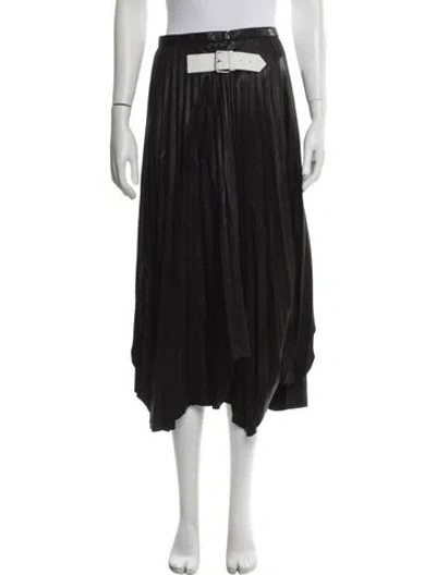 Pre-owned Helmut Lang Lamb Leather Midi Length Skirt In Blue