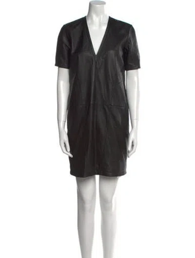 Pre-owned Helmut Lang Lamb Leather Mini Dress In Black
