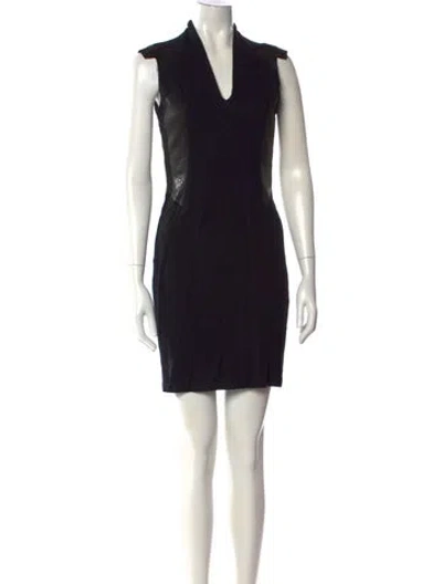 Pre-owned Helmut Lang Lamb Leather Mini Dress In Black