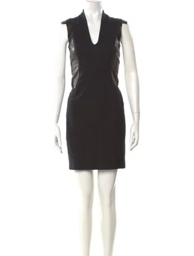 Pre-owned Helmut Lang Lamb Leather Mini Dress In Black