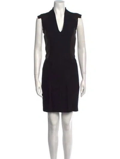 Pre-owned Helmut Lang Lamb Leather Mini Dress In Black
