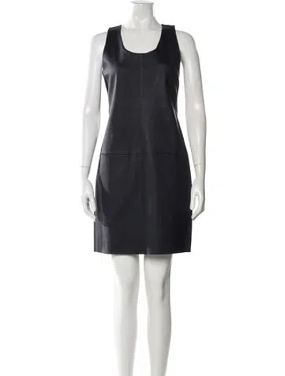 Pre-owned Helmut Lang Lamb Leather Mini Dress In Black