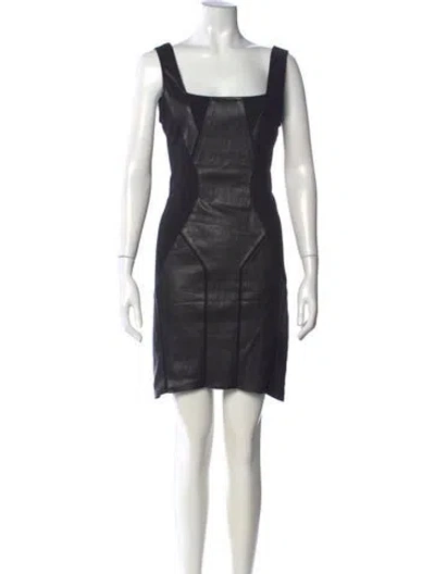 Pre-owned Helmut Lang Lamb Leather Mini Dress In Black
