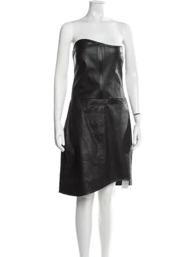 Pre-owned Helmut Lang Lamb Leather Mini Dress In Black