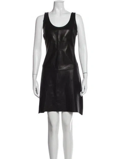 Pre-owned Helmut Lang Lamb Leather Mini Dress In Black