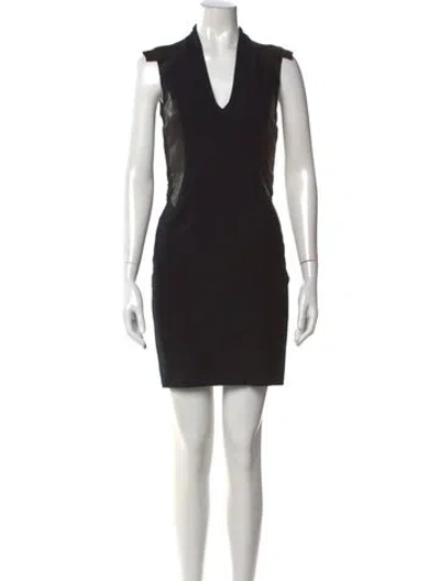 Pre-owned Helmut Lang Lamb Leather Mini Dress In Black
