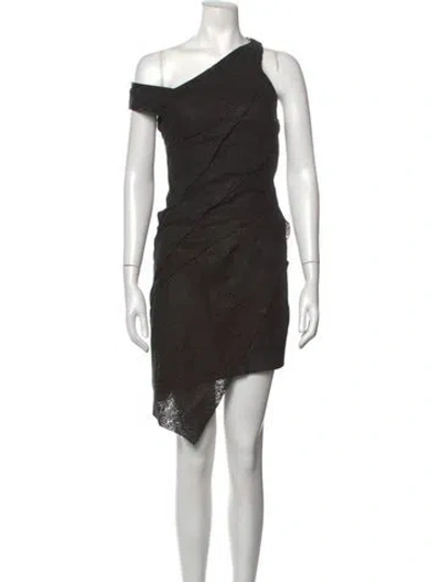 Pre-owned Helmut Lang Lamb Leather Mini Dress In Black