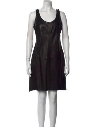 Pre-owned Helmut Lang Lamb Leather Mini Dress In Black