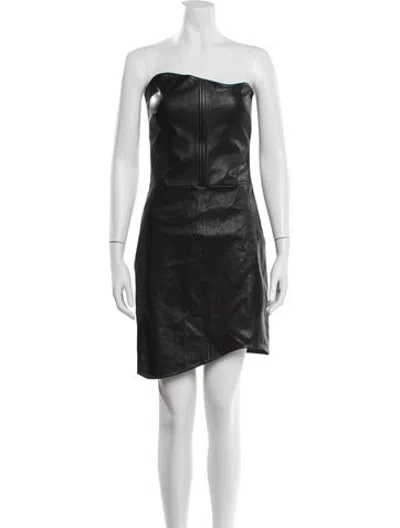 Pre-owned Helmut Lang Lamb Leather Mini Dress In Black