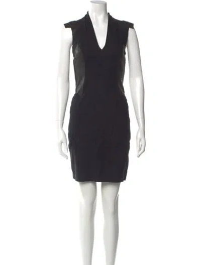 Pre-owned Helmut Lang Lamb Leather Mini Dress In Blue