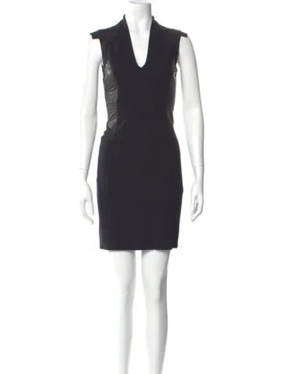 Pre-owned Helmut Lang Lamb Leather Mini Dress In Gray
