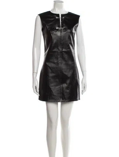 Pre-owned Helmut Lang Lamb Leather Mini Dress W/ Tags In Black