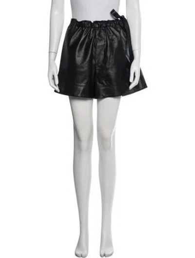 Pre-owned Helmut Lang Lamb Leather Mini Shorts In Black