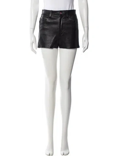 Pre-owned Helmut Lang Lamb Leather Mini Shorts W/ Tags In Black