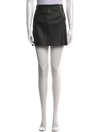 Pre-owned Helmut Lang Lamb Leather Mini Skirt In Black