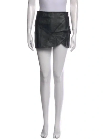 Pre-owned Helmut Lang Lamb Leather Mini Skirt In Black