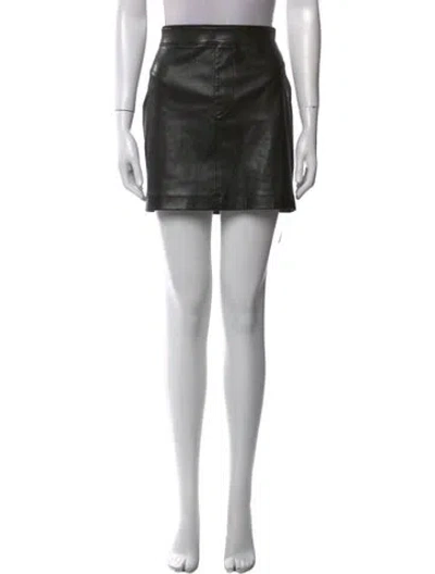 Pre-owned Helmut Lang Lamb Leather Mini Skirt In Black