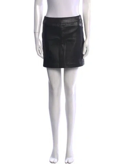 Pre-owned Helmut Lang Lamb Leather Mini Skirt In Black