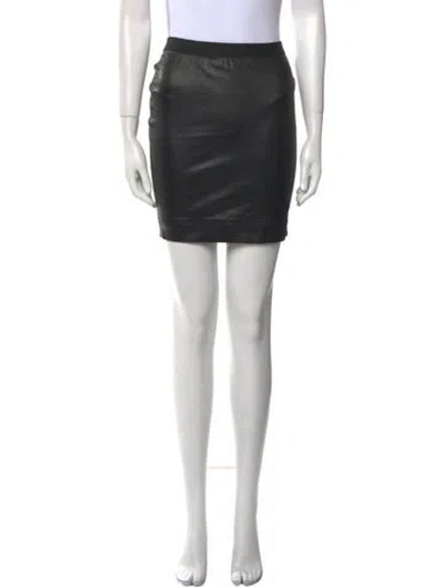 Pre-owned Helmut Lang Lamb Leather Mini Skirt In Black
