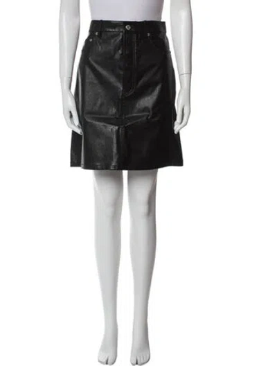 Pre-owned Helmut Lang Lamb Leather Mini Skirt In Black