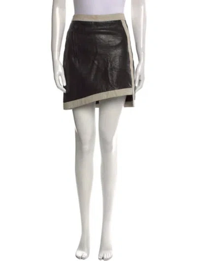 Pre-owned Helmut Lang Lamb Leather Mini Skirt In Black