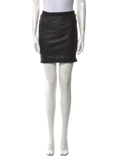 Pre-owned Helmut Lang Lamb Leather Mini Skirt In Black
