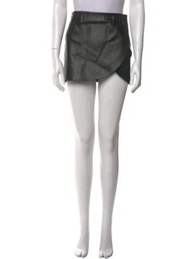 Pre-owned Helmut Lang Lamb Leather Mini Skirt In Black