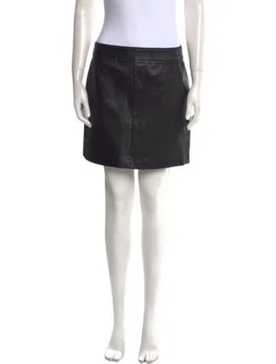 Pre-owned Helmut Lang Lamb Leather Mini Skirt In Black