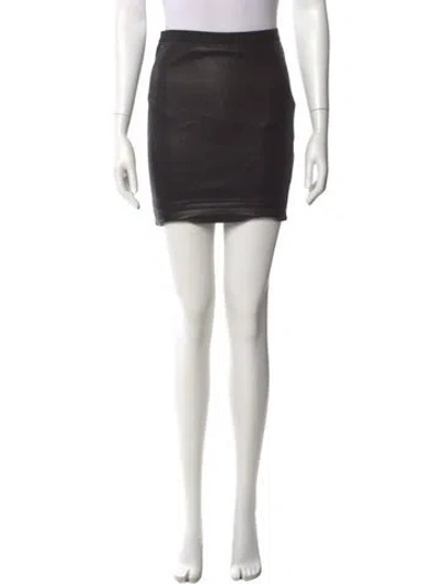 Pre-owned Helmut Lang Lamb Leather Mini Skirt In Black