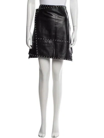 Pre-owned Helmut Lang Lamb Leather Mini Skirt In Black