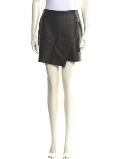 Pre-owned Helmut Lang Lamb Leather Mini Skirt In Black