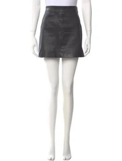 Pre-owned Helmut Lang Lamb Leather Mini Skirt In Black
