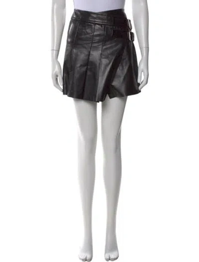 Pre-owned Helmut Lang Lamb Leather Mini Skirt In Black