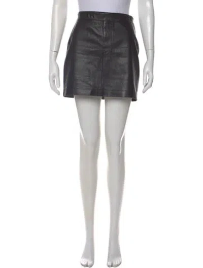 Pre-owned Helmut Lang Lamb Leather Mini Skirt In Black