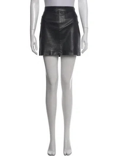 Pre-owned Helmut Lang Lamb Leather Mini Skirt In Black