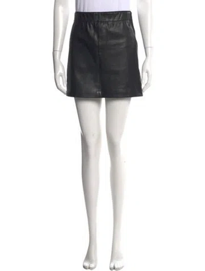 Pre-owned Helmut Lang Lamb Leather Mini Skirt In Black