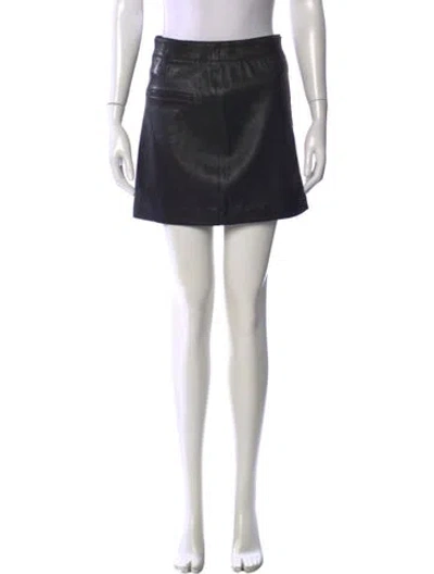 Pre-owned Helmut Lang Lamb Leather Mini Skirt In Black