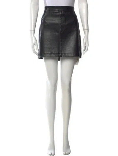 Pre-owned Helmut Lang Lamb Leather Mini Skirt In Black