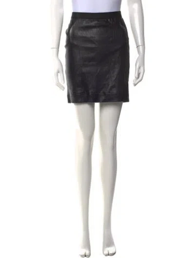 Pre-owned Helmut Lang Lamb Leather Mini Skirt In Black