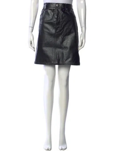 Pre-owned Helmut Lang Lamb Leather Mini Skirt In Black