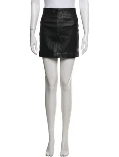 Pre-owned Helmut Lang Lamb Leather Mini Skirt In Black