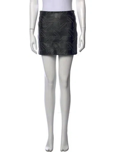 Pre-owned Helmut Lang Lamb Leather Mini Skirt In Black