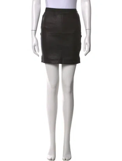 Pre-owned Helmut Lang Lamb Leather Mini Skirt In Black