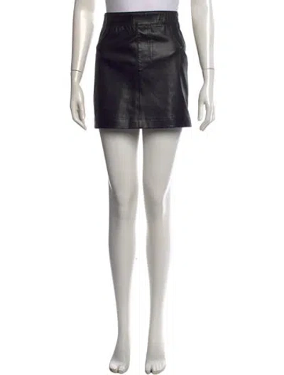 Pre-owned Helmut Lang Lamb Leather Mini Skirt In Black